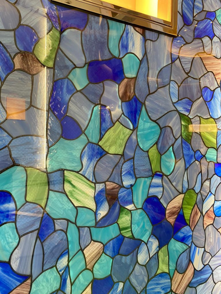 Tiffany's boutique stained glass details