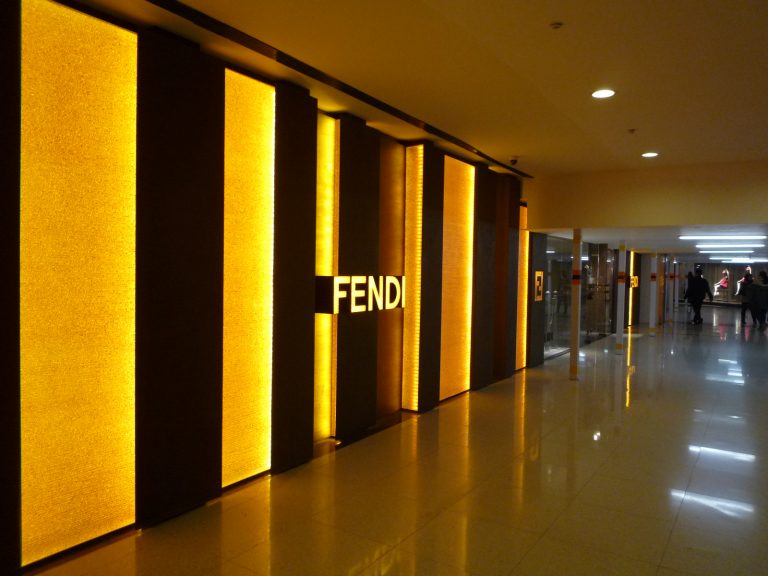 Fendi Beijing shop windows ribbed glass fusion details