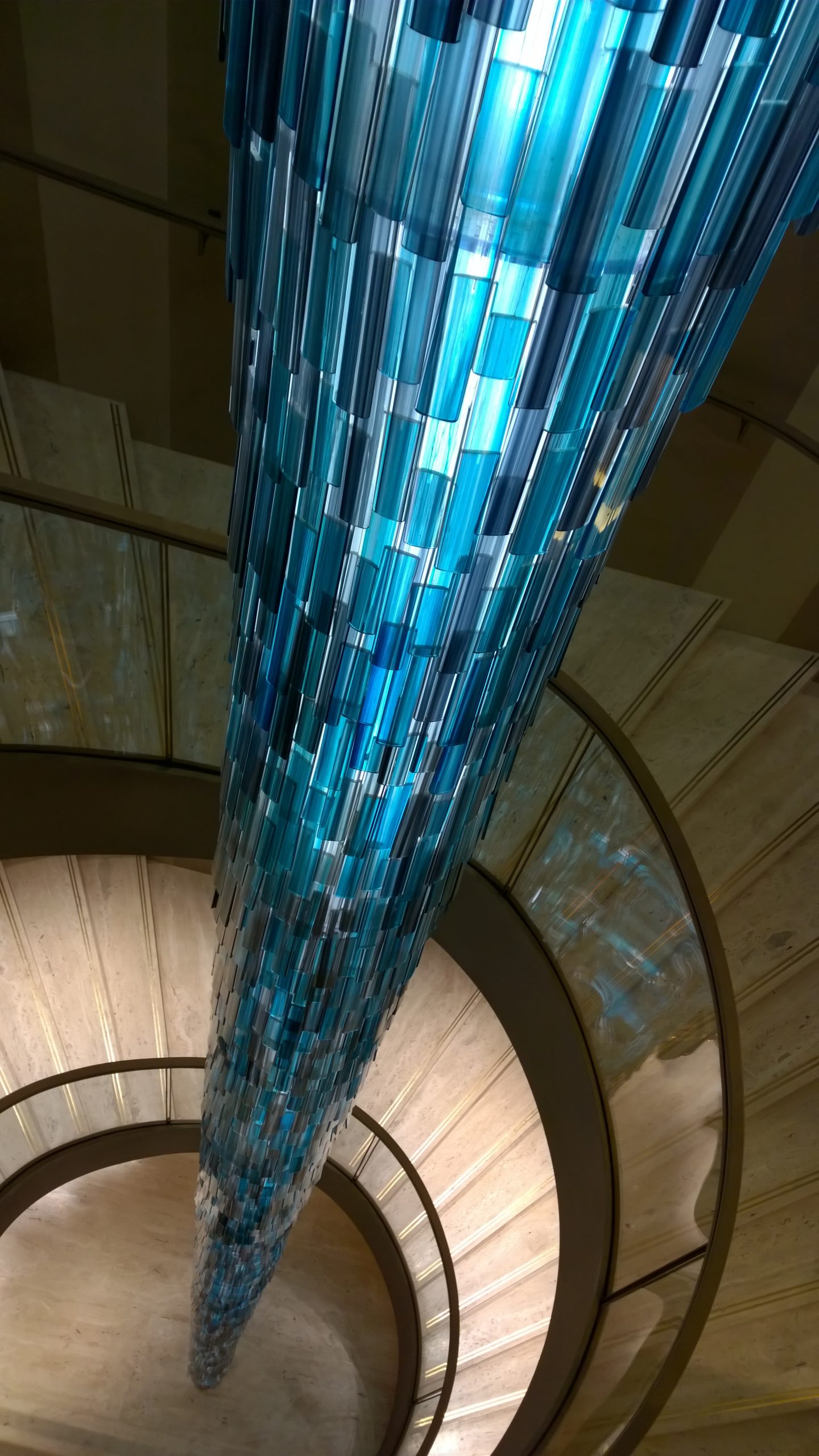 Fendi's chandelier, London, glass chandelier