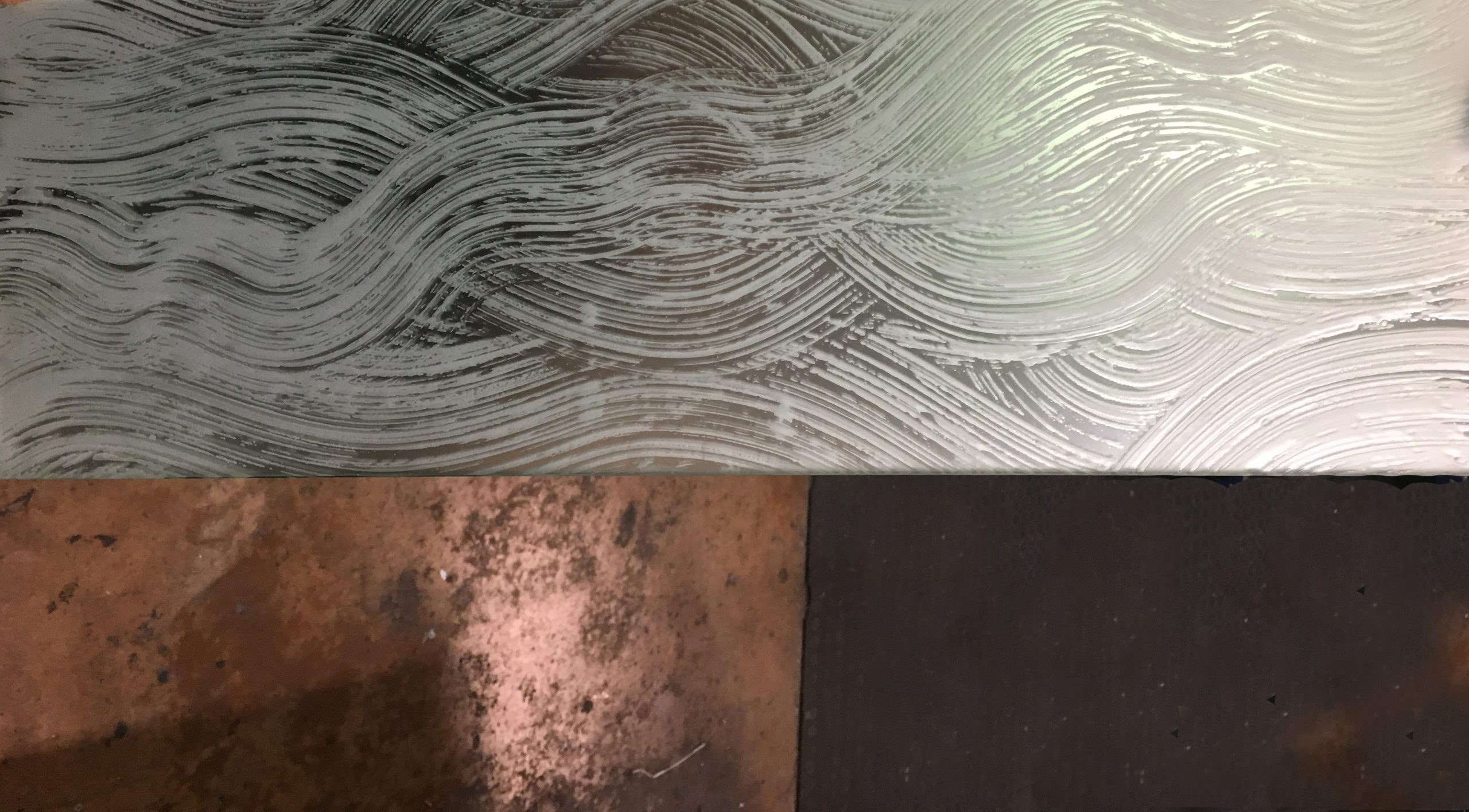 Algae, incision and sandblasting details